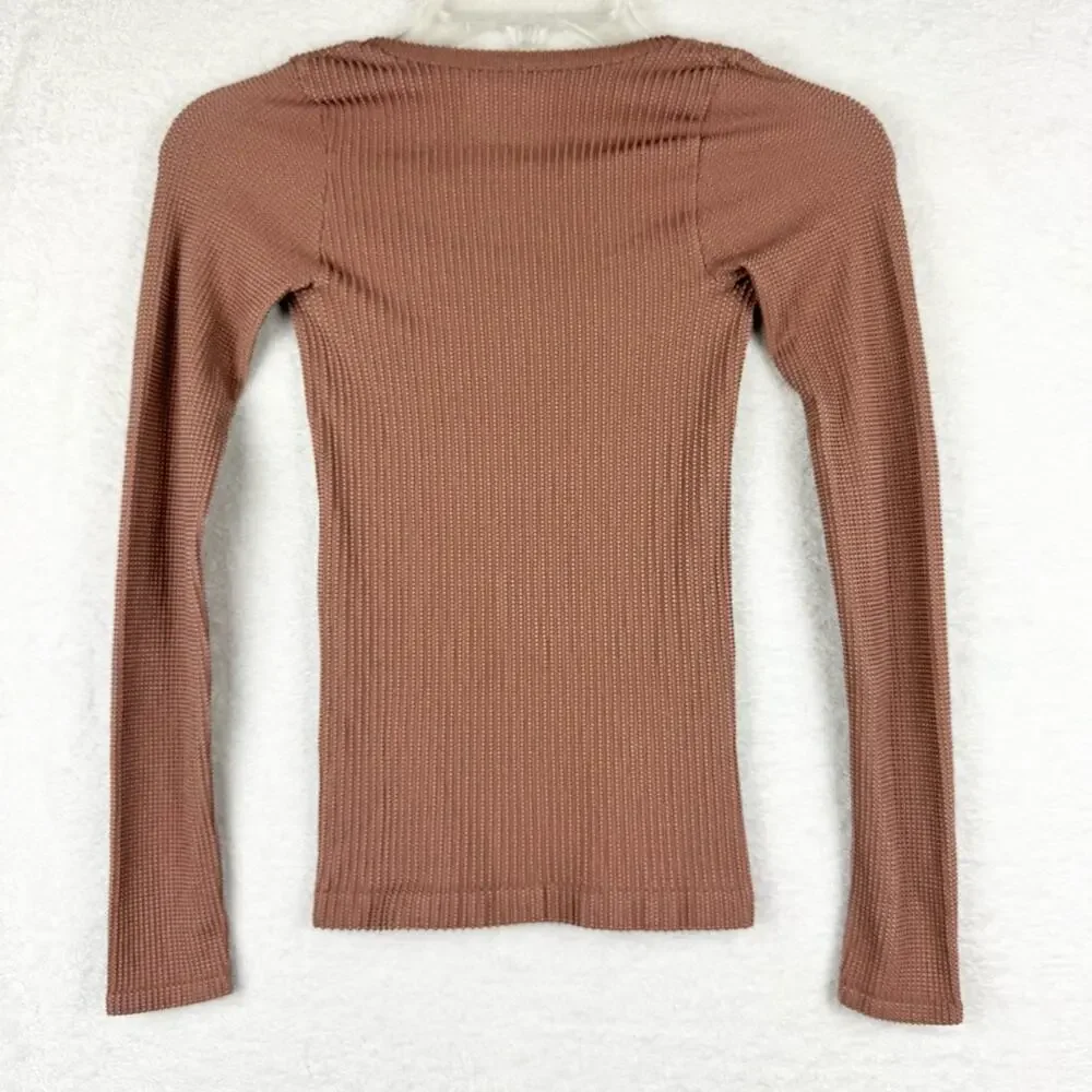 Free People Intimately Clean Slate Seamless Scoop Neck Layering Top Tan Size M/L